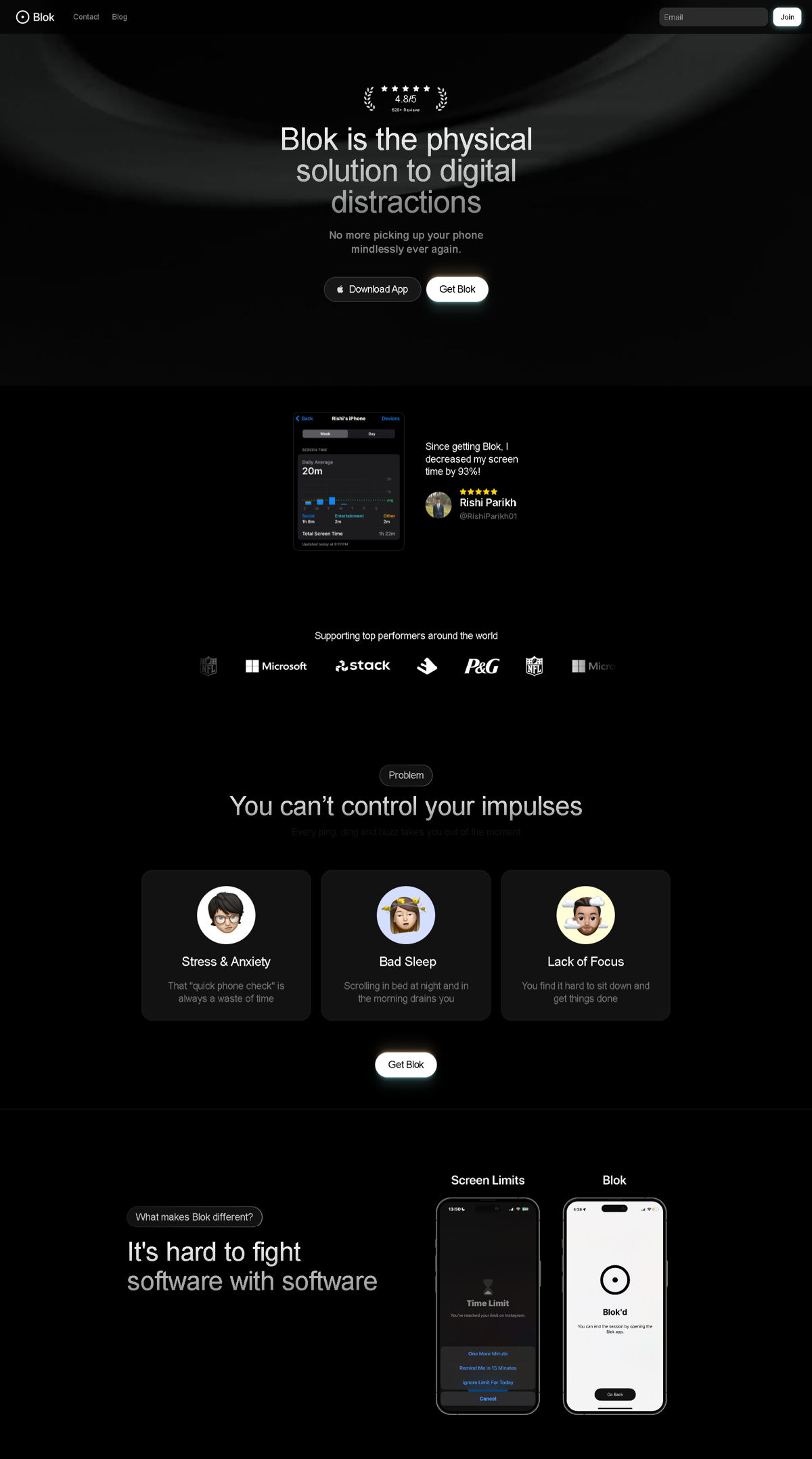 Screenshot of Blok, from the homepage examples collection.