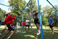 Even Brides play 9 Square in the Air