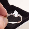 moissanite pear shaped engagement ring