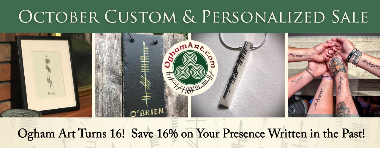 The Ogham Alphabet in Unique Presentations