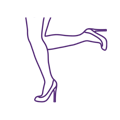 purple outline of legs 