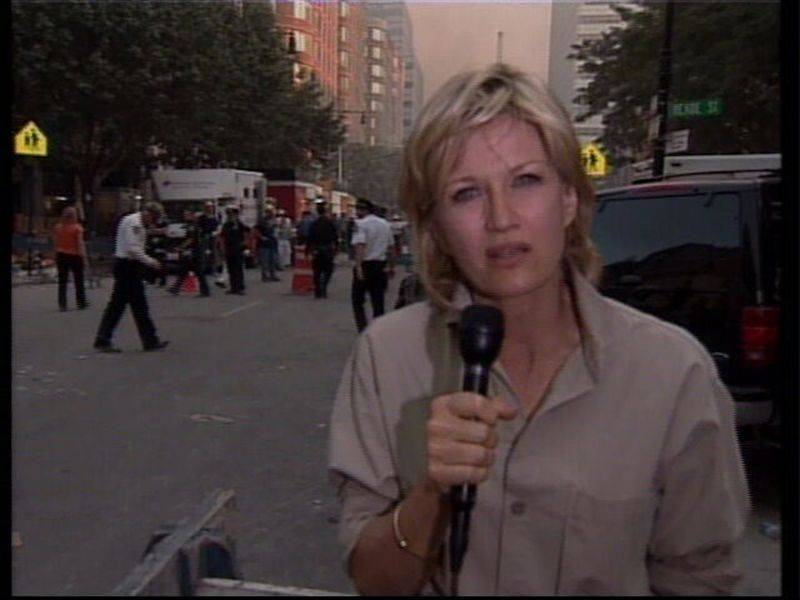 Image may contain: Diane Sawyer, Billy Joe DuPree, Blonde, Hair, Person, Electrical Device, Microphone, People, and Adult