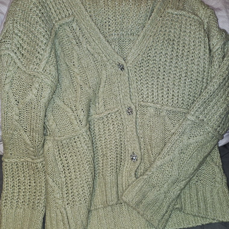 Sage green Cardigan with fancy buttons