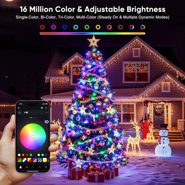 Ollny's 640 leds 262ft clear cable warm white/multi-color string lights are super long