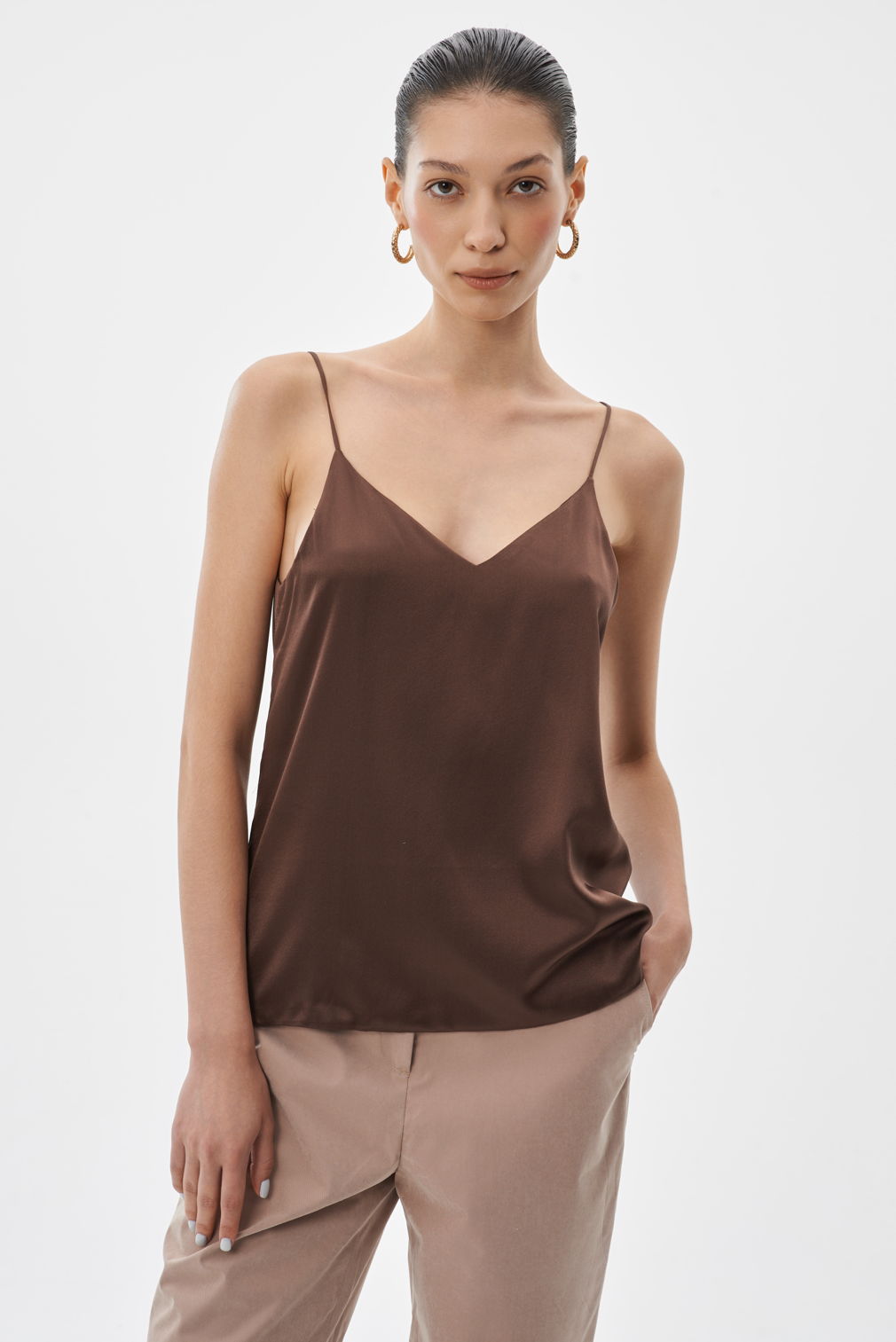 Coffee Silk Tank