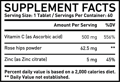 Supplement Fact of our best vitamin c supplement