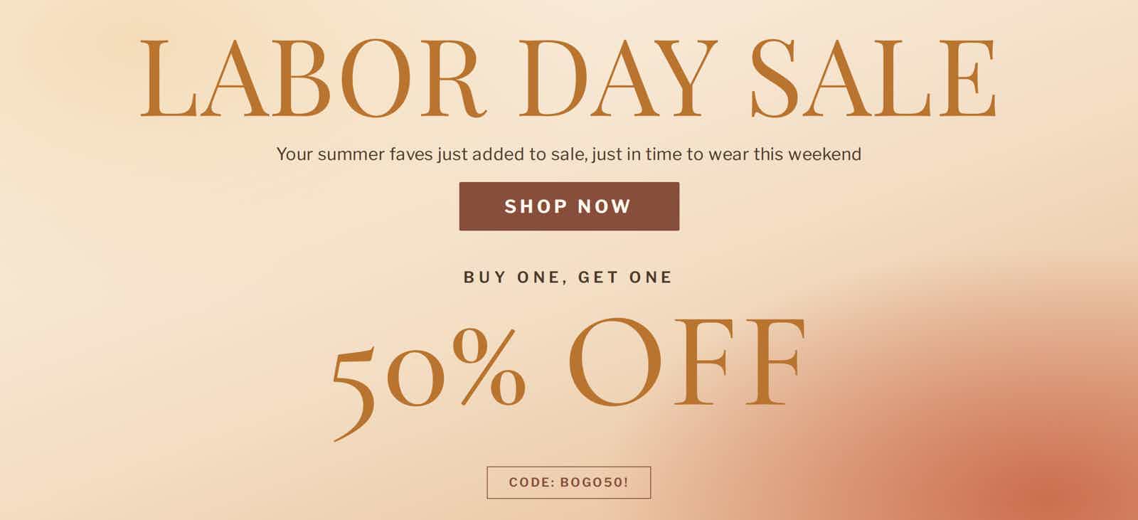 Labor Day Sale BOGO 50% Off best sellers summer styles