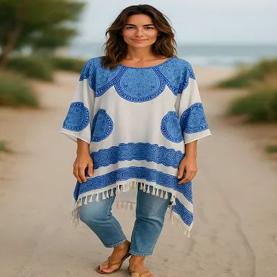 Kaftan Poncho Top - Plus Size