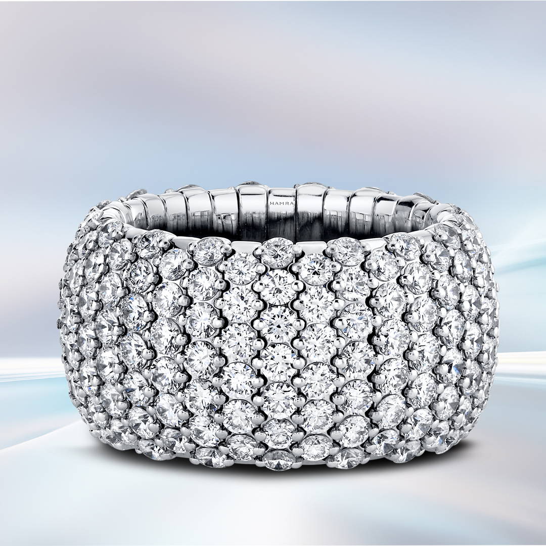 wide pave diamond wedding band