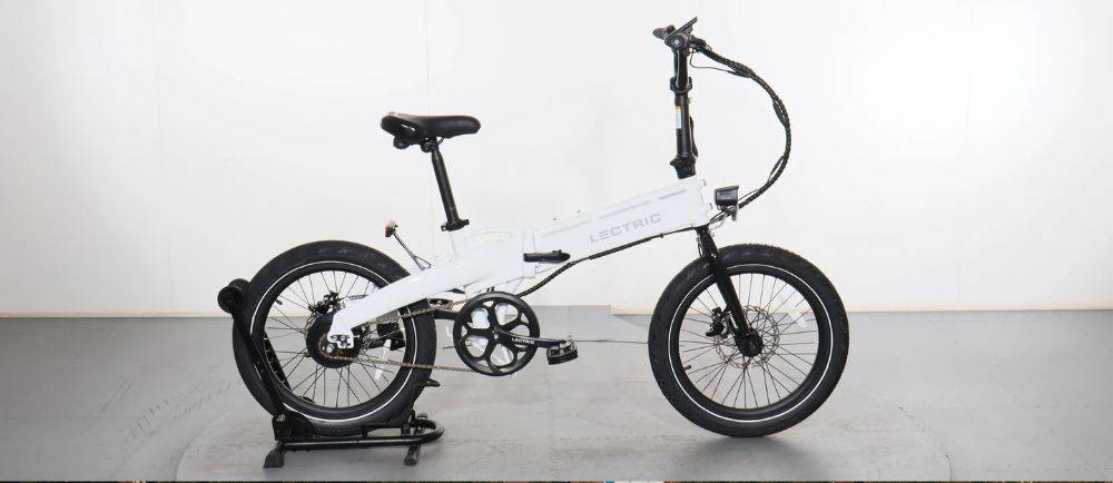 Lectric XP Lite 2.0 on a stand