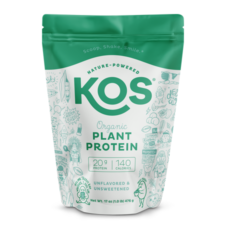 KOS Organic Plant Protein, Unflavored & Unsweetened, 14 Servings