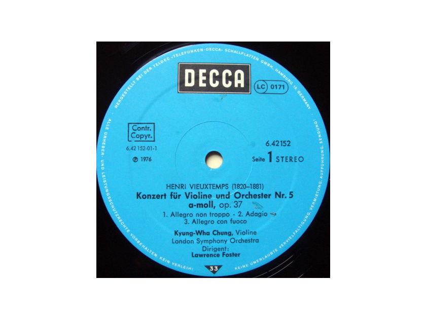 DECCA Germany / K W CHUNG-FOSTER, - Saint-Saens/Vieuxtemps Violin Concertos, NM!