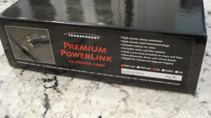 Transparent Audio Premium PowerLink AC power cord, 2 me...