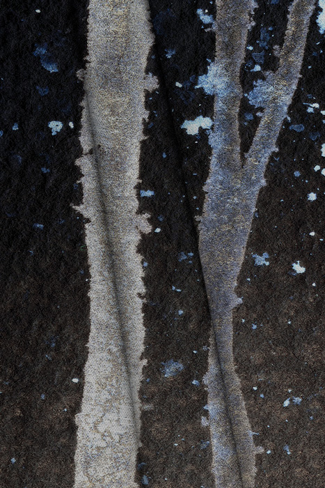 black & grey designer fabric with trees pattern image
