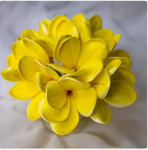 Sunburst Frangipani Flowerhead (6 Pack) - Realistic Artificial Flowers