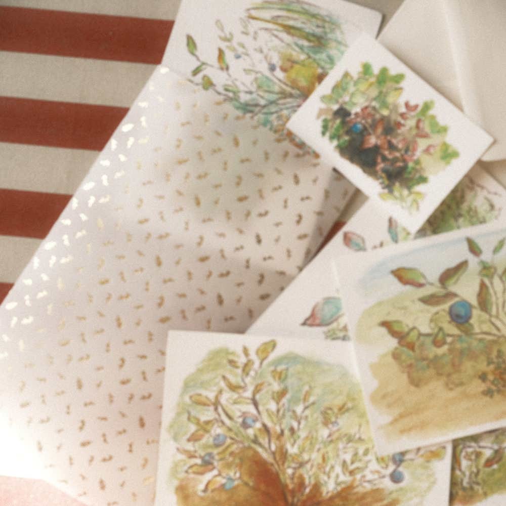 (Oulet) Hand Painted postcards bundle