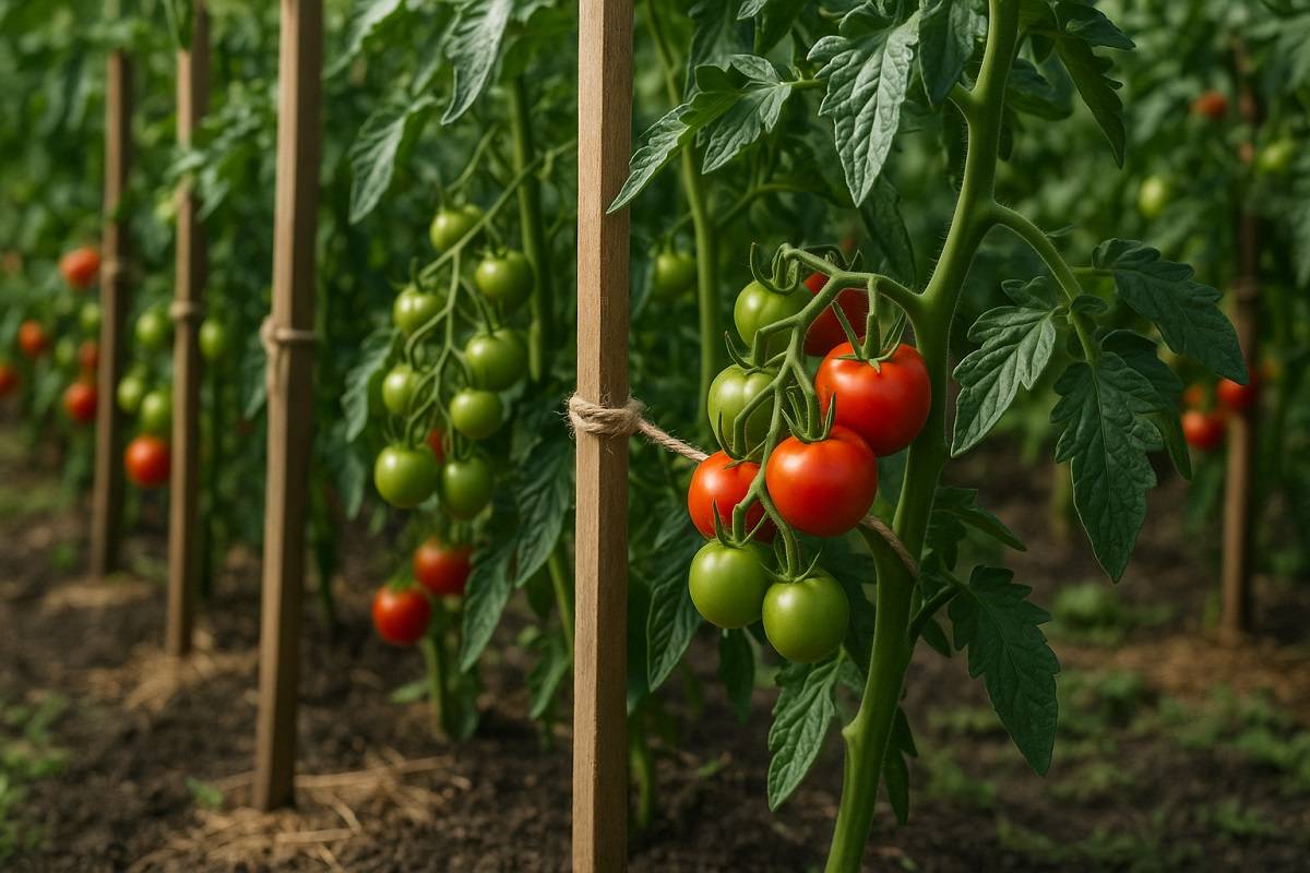 how to tie up tomato plants