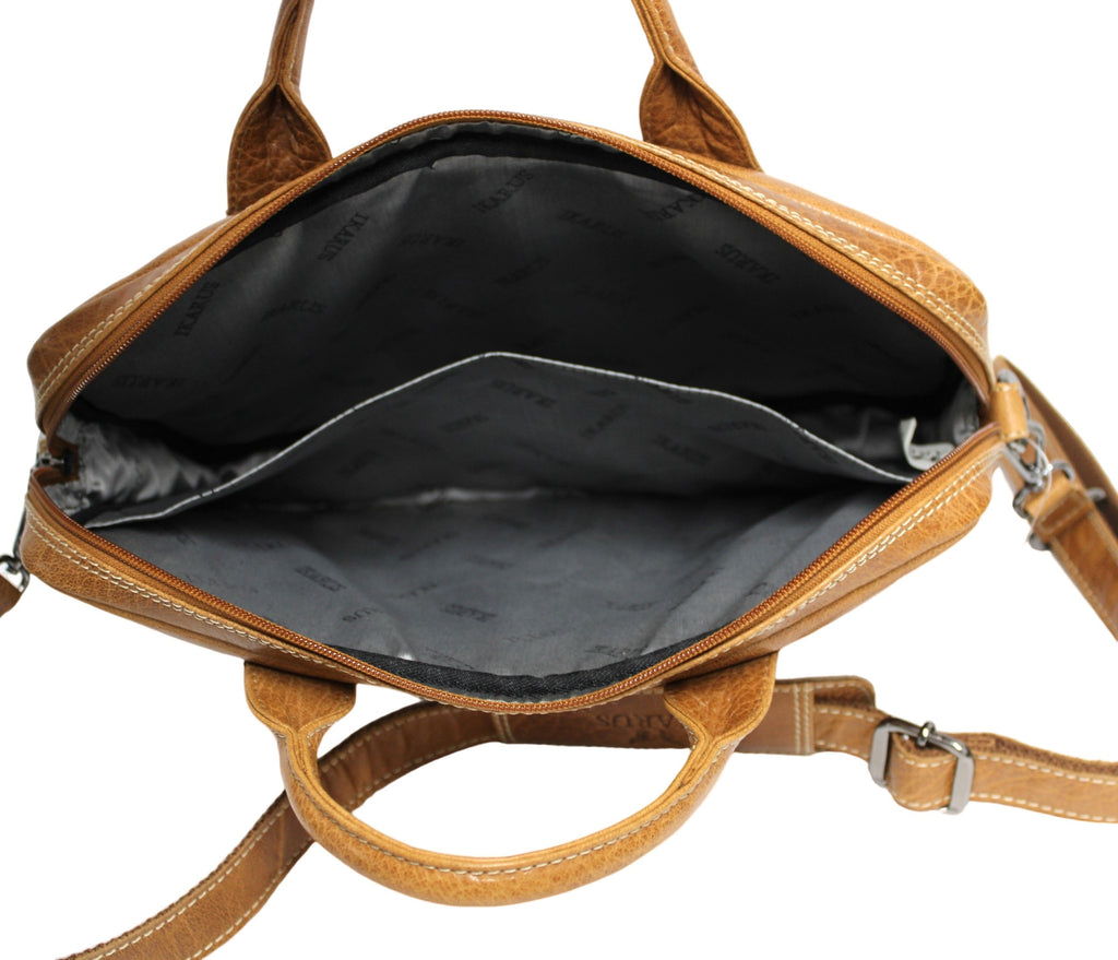 Quality Full Grain Leather Laptop Shoulder Bag - Image 14