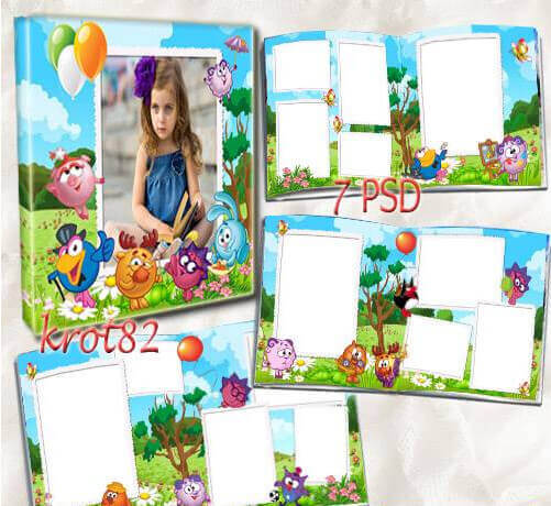 Красочная фотокнига для детей – веселые и разные Смешарики