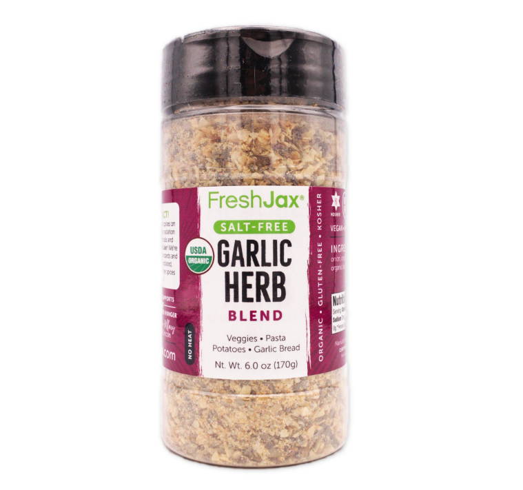 FreshJax Organic Spices Garlic Herb Salt Free Blend large bottle