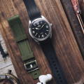 Tudor ranger on black rubber strap with a khaki rubber strap next to it- HOW TUDOR BECAME THE WATCH OF CHOICE FOR MODERN ADVENTURES