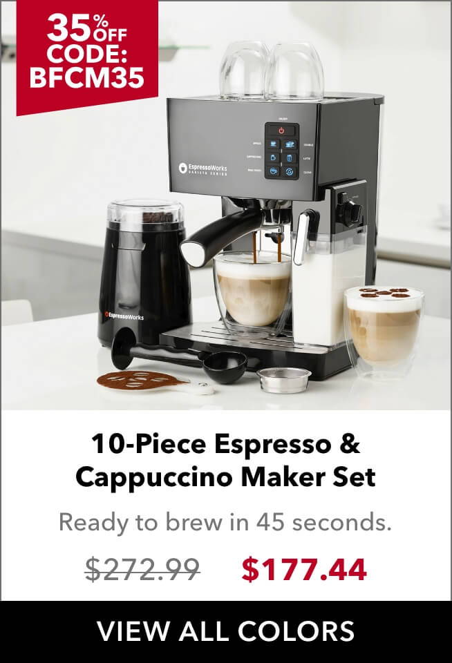 Use code BFCM35 to save 35% on 10-Piece EspressoWorks Coffee Machines