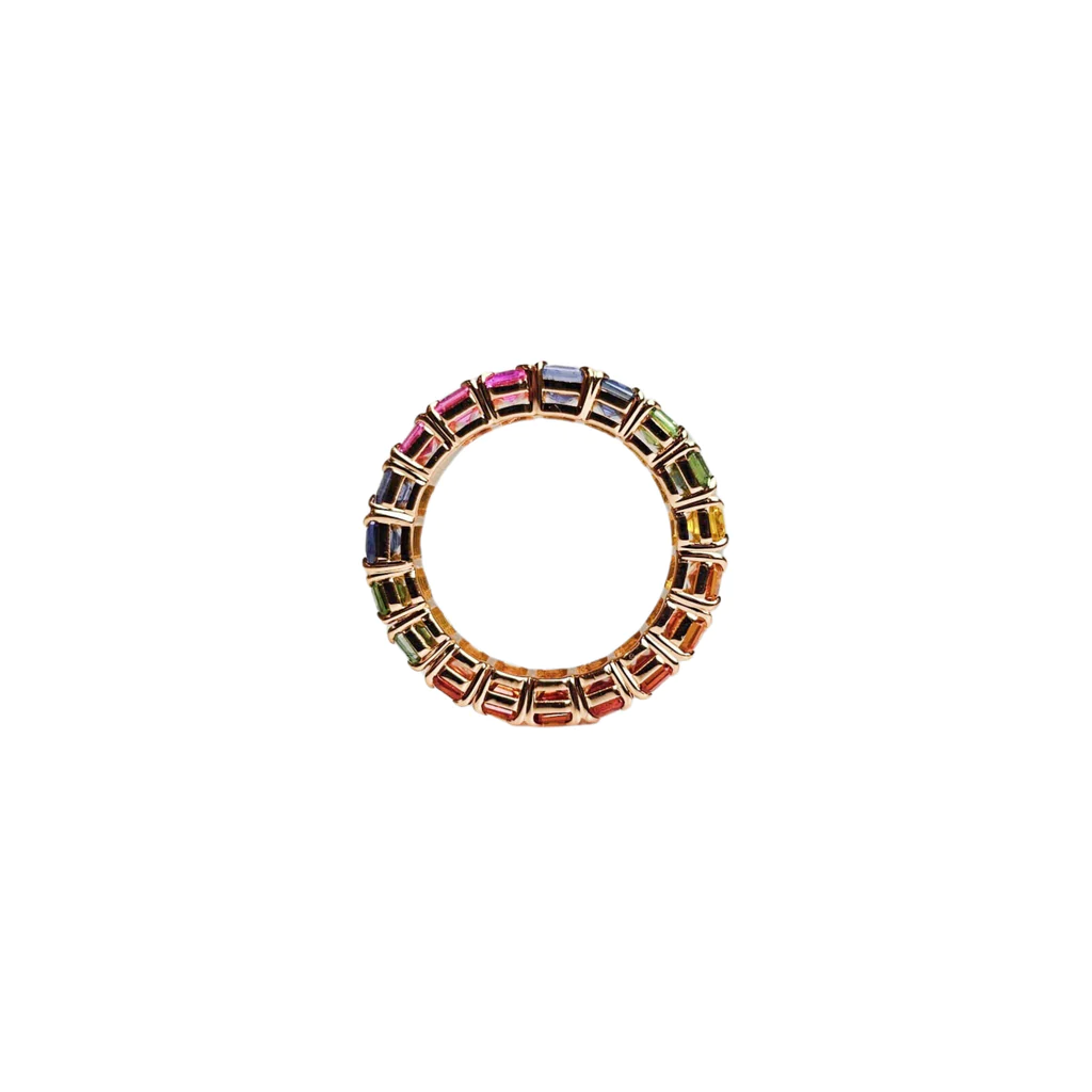 Rainbow Sapphire Eternity Ring - Image 3