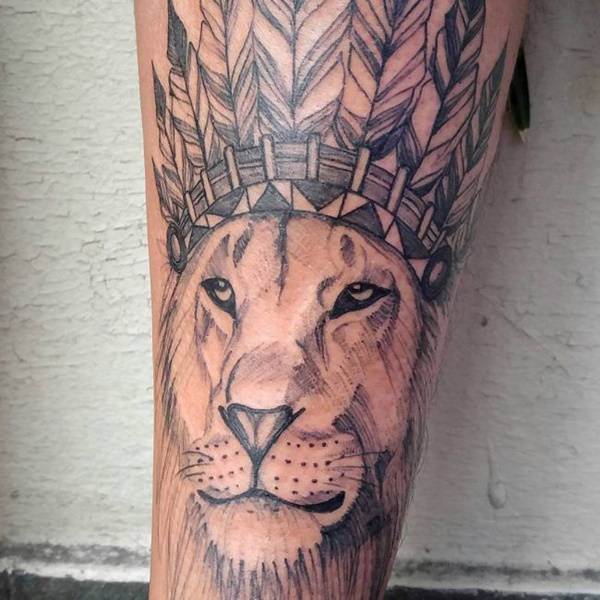 Tatouage Lion Indien