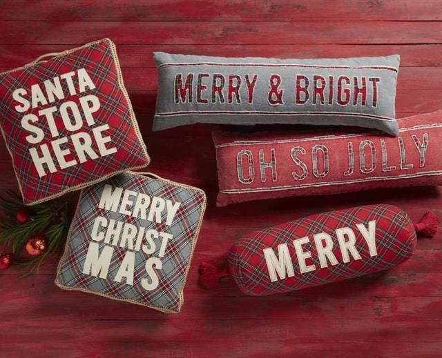 mudpie Christmas pillow assortment merry and bright