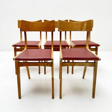 Set aus 5 Vintagen Stühlen im Skandinavischen Stil