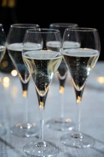 Indulge with a glass of champagne or gin