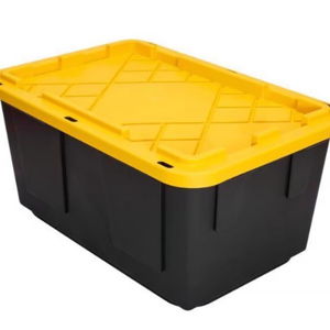 Greenmade 27 gal Black/Yellow Snap Lock Storage Box 14.7 in. H X 20.4 in. W X 30.4 in. D Stackable