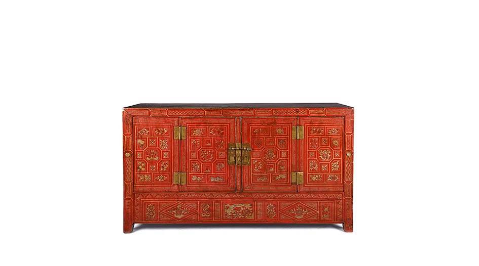 Shop all antique Chinese cabinets. A green lacquered reproduction tapered cabinet based on the classic Chinese Ming style design of tapered cabinet