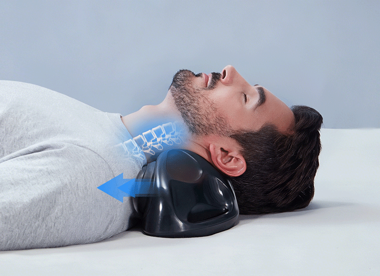 Neck traction massager