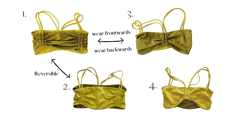 4-ways to wear chartreuse bandeau