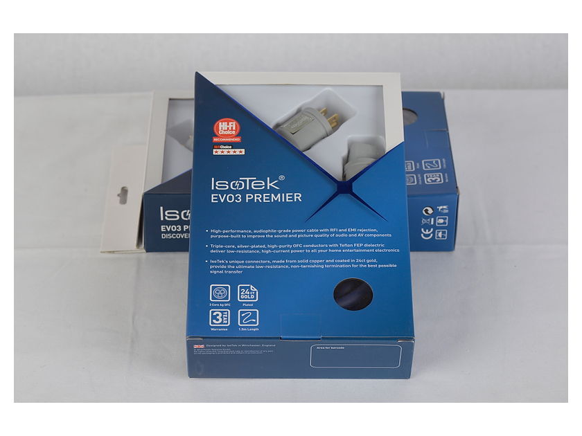 IsoTek  EVO 3 Premier Power Cables (NEW) 1.5 meter IEC C19 Silver and Copper PC