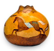 Southwest Horse Gourd Art by Christy Barajas