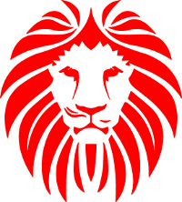 Red lion head sock logo