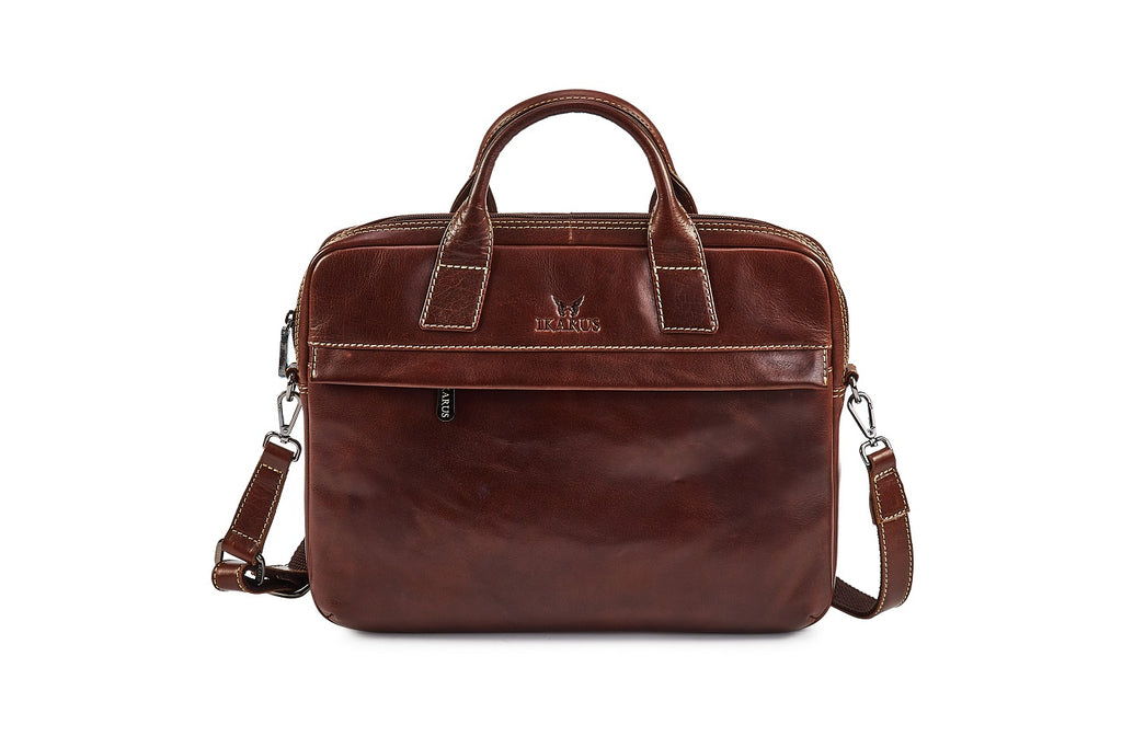 Quality Full Grain Leather Laptop Shoulder Bag - Image 8