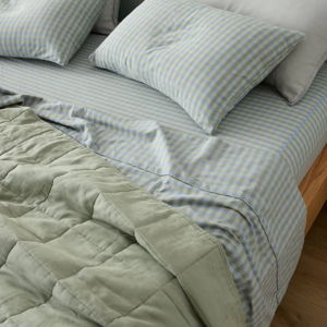 leo washed cotton Elodie Gingham Sheet