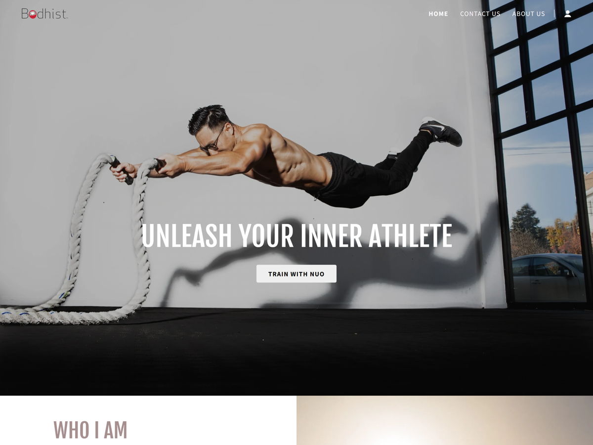 Screenshot of Bodhist, from the fitness websites collection.