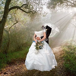 PSD исходник Фотошоп для монтажа скачать - молодожены