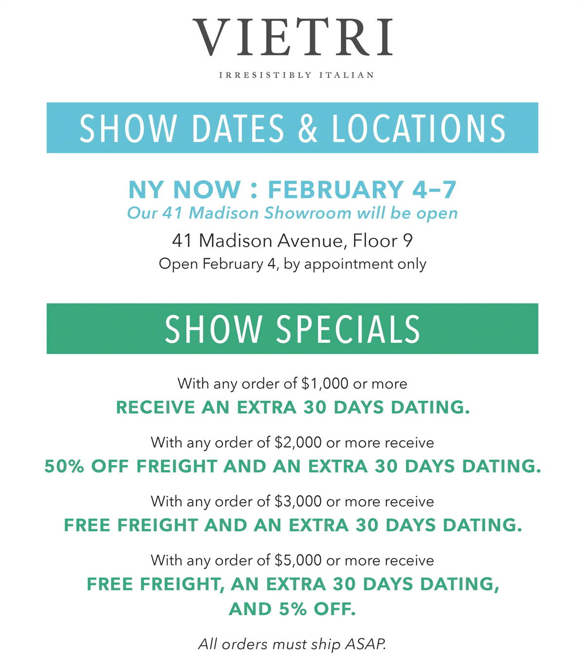 WS VIETRI 2024 Shows