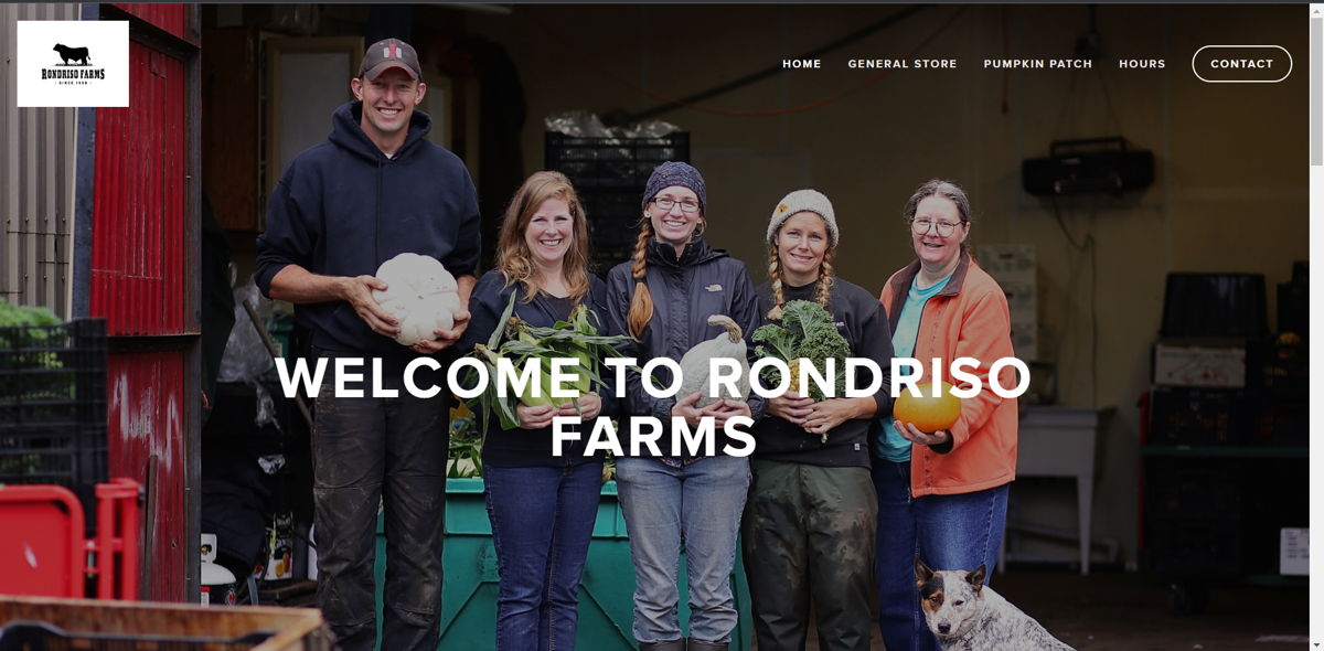 Screenshot of Rondriso Farms, from the farm websites collection.