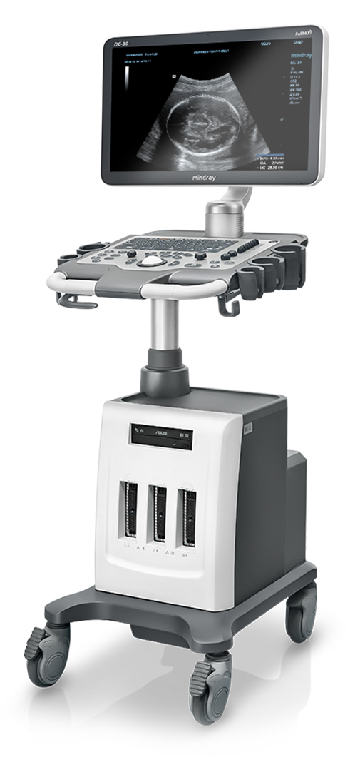 Ultrasound CD Trolley Based Color Mindray DC30 w/2 probes; Convex  + Linear and thermal Printer
