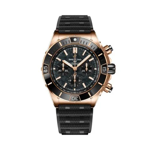 Super Chronomat B01 44 Red Gold / Black MOP / Rubber Rouleaux