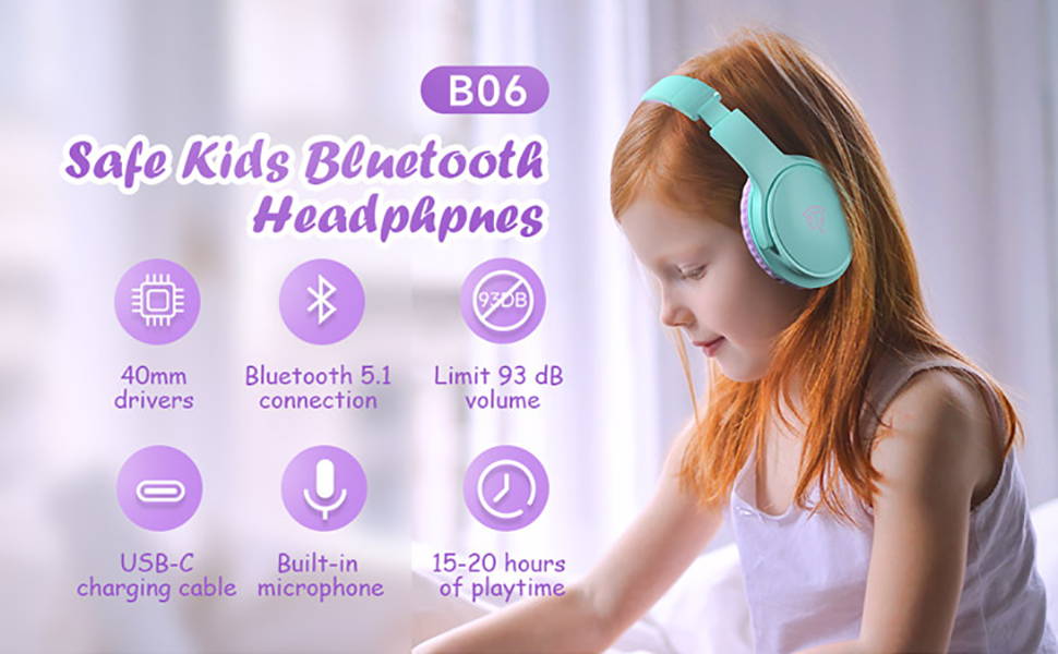 EasySMX B06 Children Bluetooth Earphones with Hearing Protection