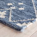 indigo flat weave wool rug