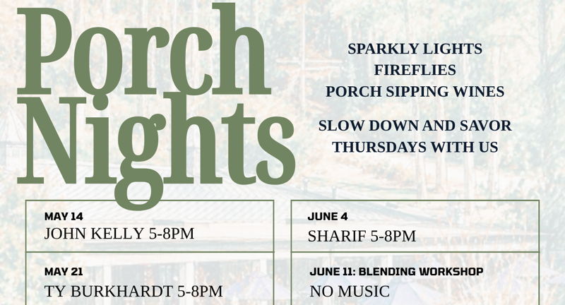 Porch Nights: Live Music by Ty Burkhardt