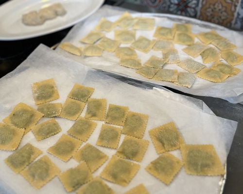 Cooking classes Genoa: Genoese experience: fish ravioli, focaccia and Prosecco